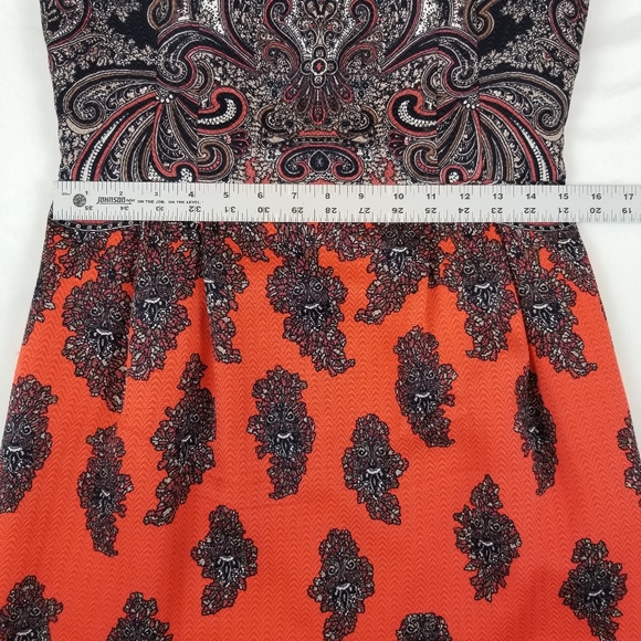 Club Monaco Wool and Silk Mini dress Size 6 Orange Black Like new - Picture 13 of 15